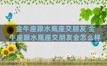 金牛座跟水瓶座交朋友 金牛座跟水瓶座交朋友会怎么样